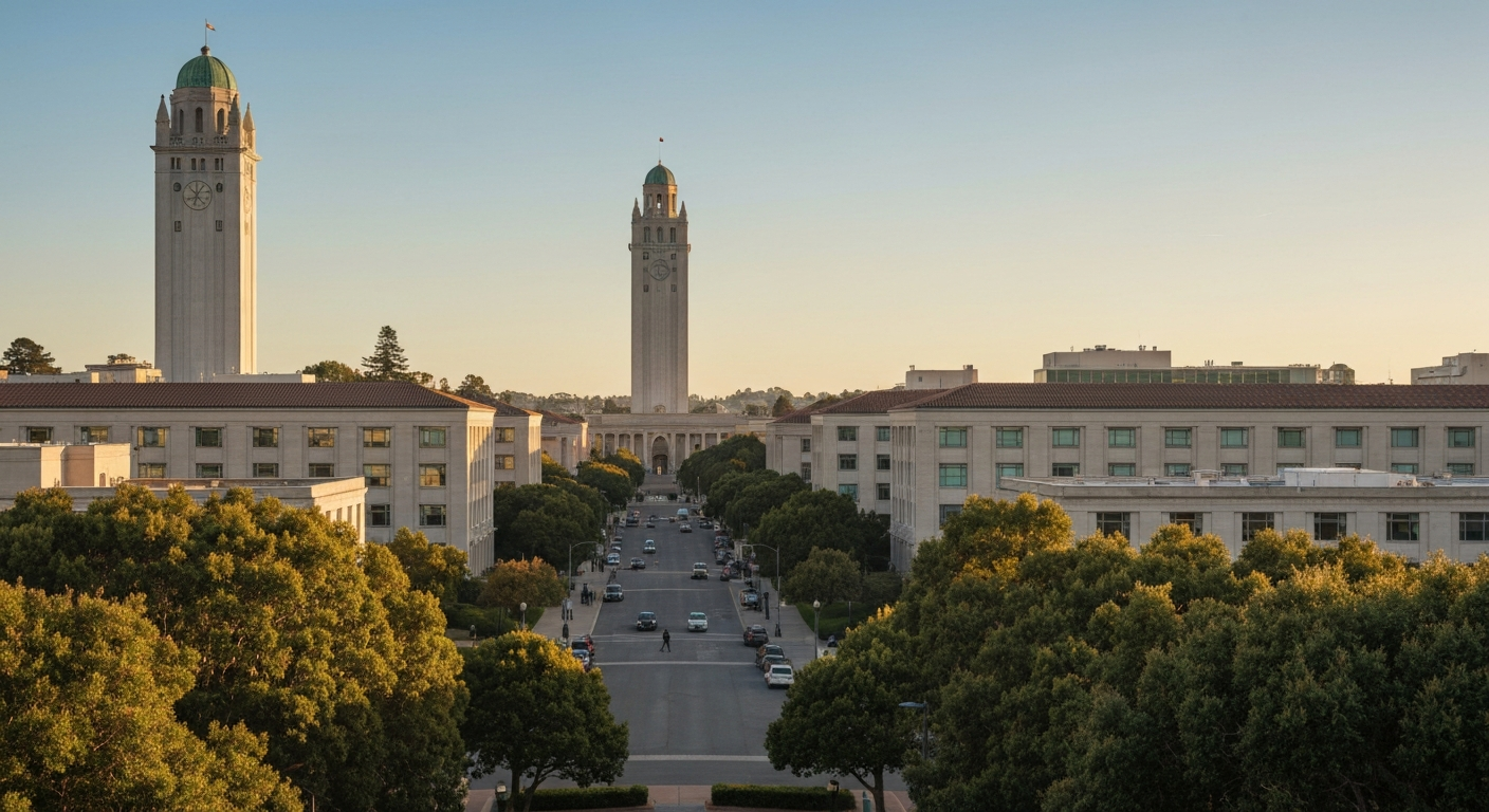 UC Berkeley campus with Sather Tower visible, the university that anchors Berkeley California's innovation economy