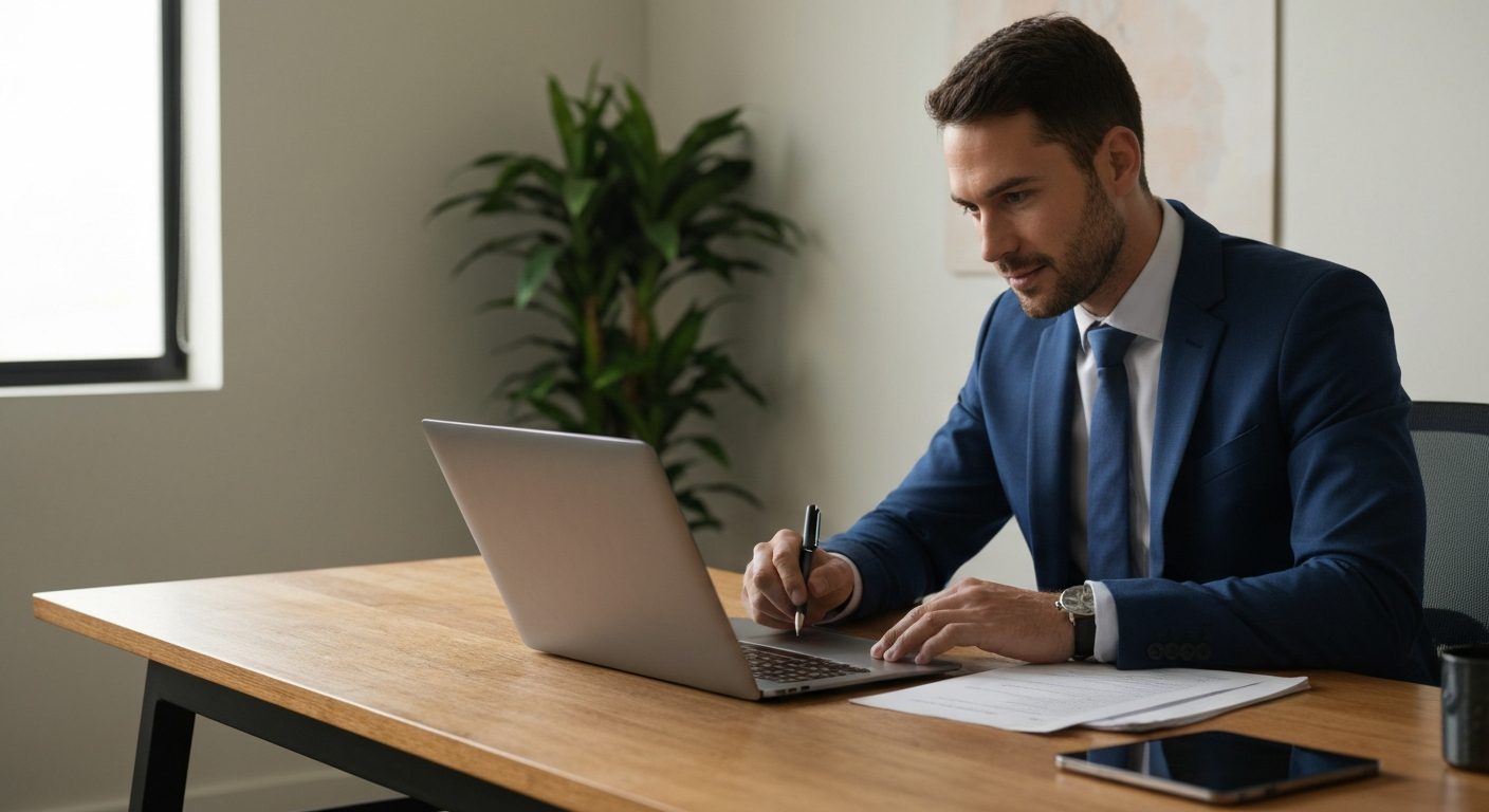 Solo entrepreneur working from home office as a California sole proprietor