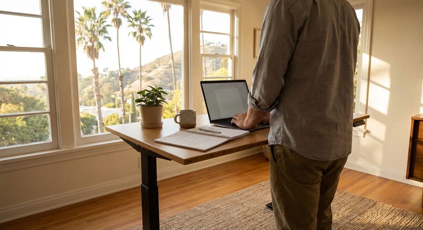 Solo entrepreneur working from home office as a California sole proprietor