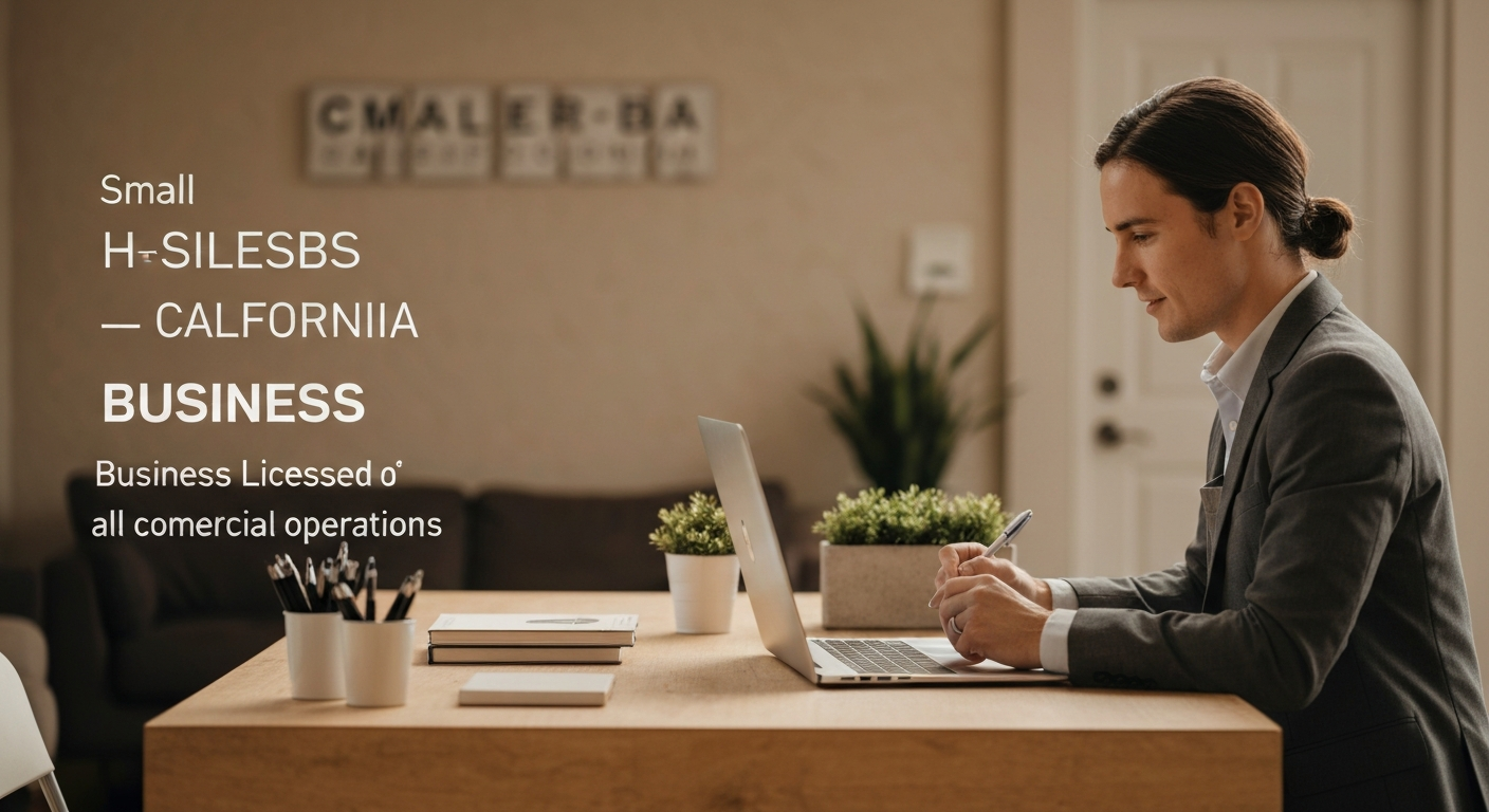 Small business owner setting up shop in Carlsbad California where business licenses are required for all commercial operations