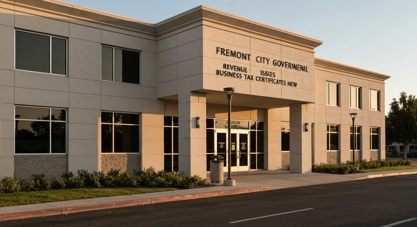 Fremont California city government building where the Revenue Division issues Business Tax Certificates to new businesses