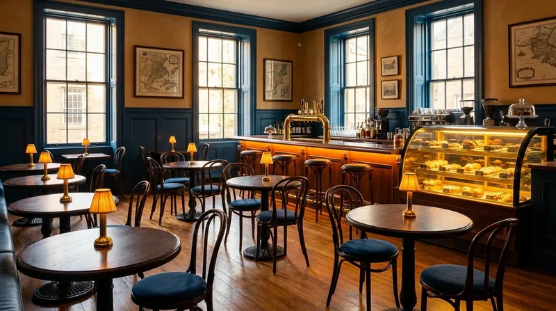Warm cafe interior with bistro tables, California County Health Permit Fees for Restaurants
