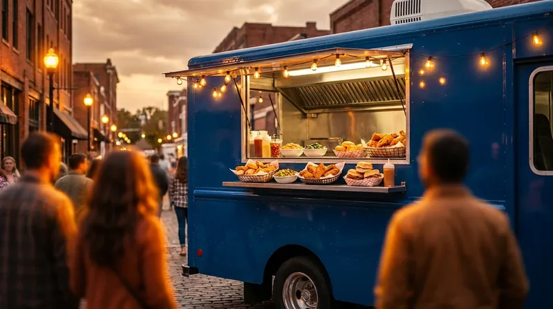 Customers lining up at a food truck window, California Sidewalk Vending Permits