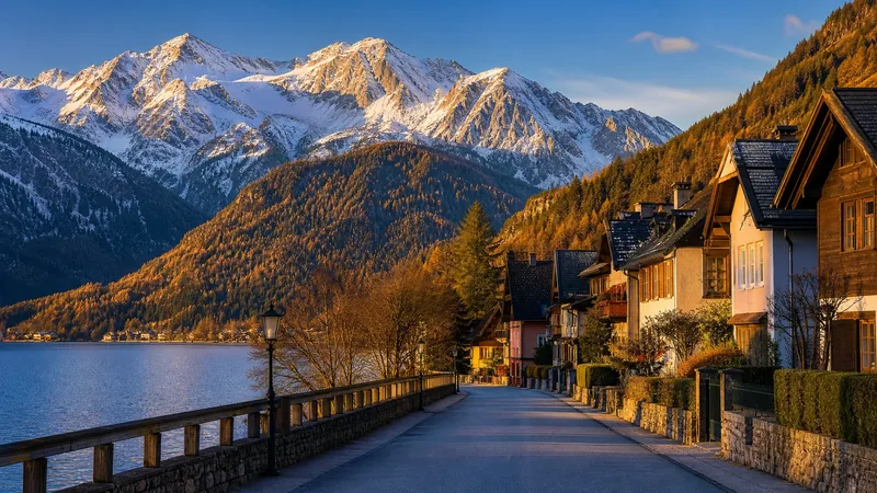 Alpine lakeside town street with pine forest and snow-dusted peaks behind, South Lake Tahoe Business License and Vacation Rental Permits