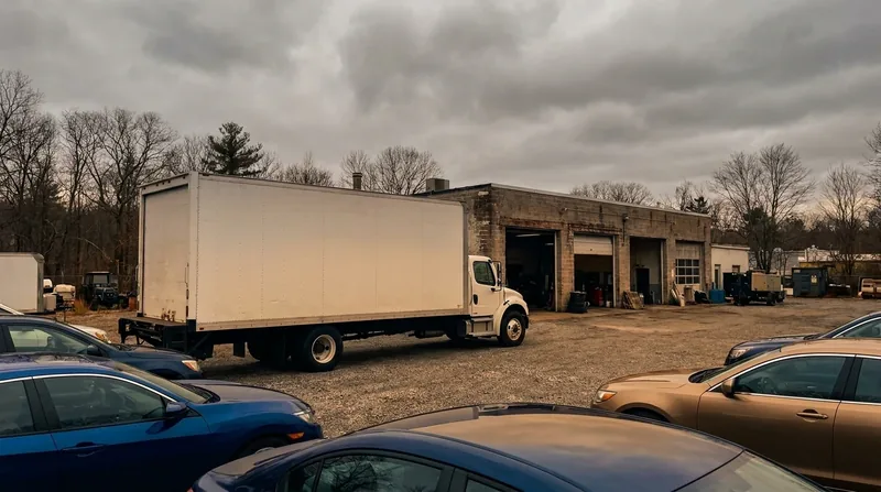 Box truck and cars outside a small auto lot, How to Start a Car Wash in California