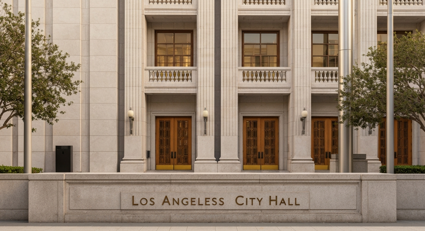 Los Angeles City Hall where the Office of Finance processes Business Tax Registration Certificates for new LA businesses