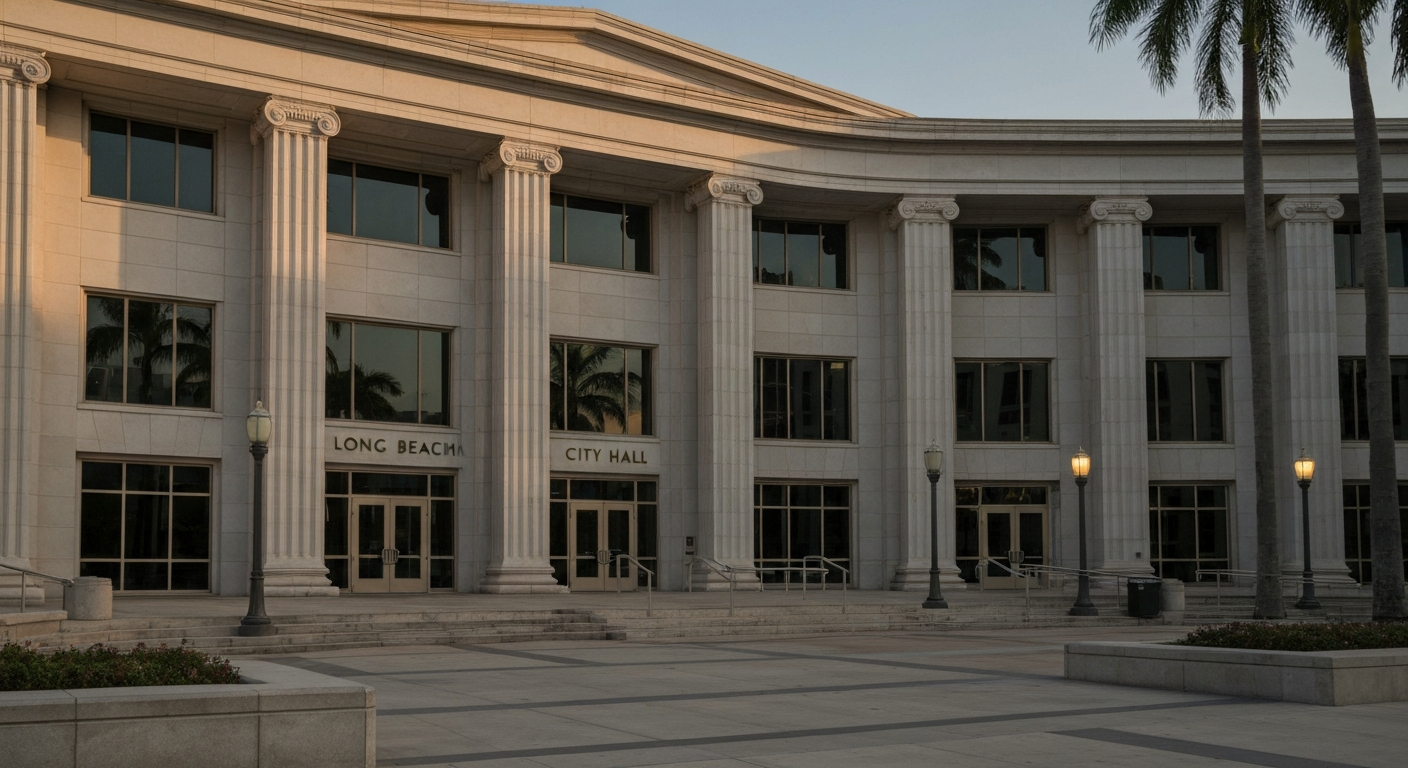 Long Beach California City Hall where business license applications are processed by the Business License Division