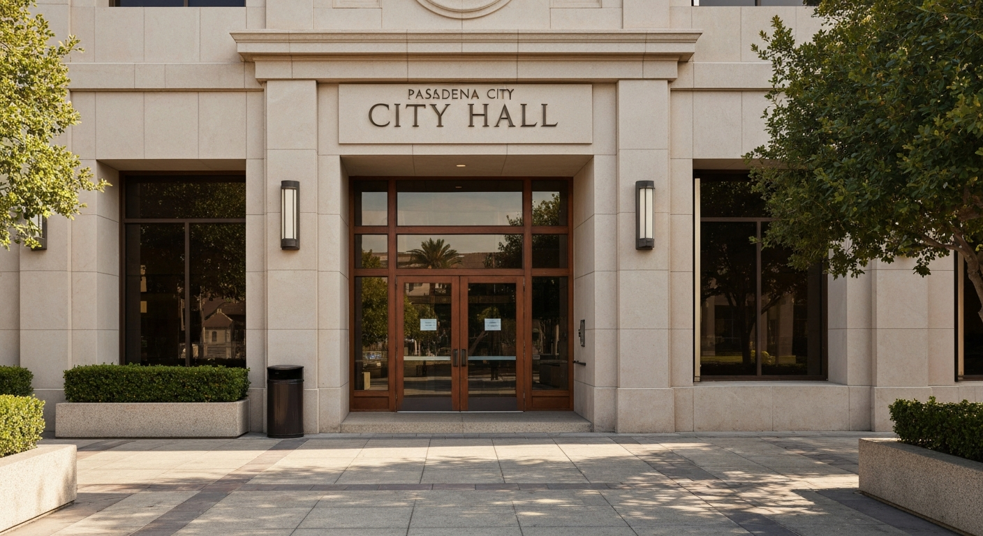 Pasadena California City Hall where business owners apply for city business licenses